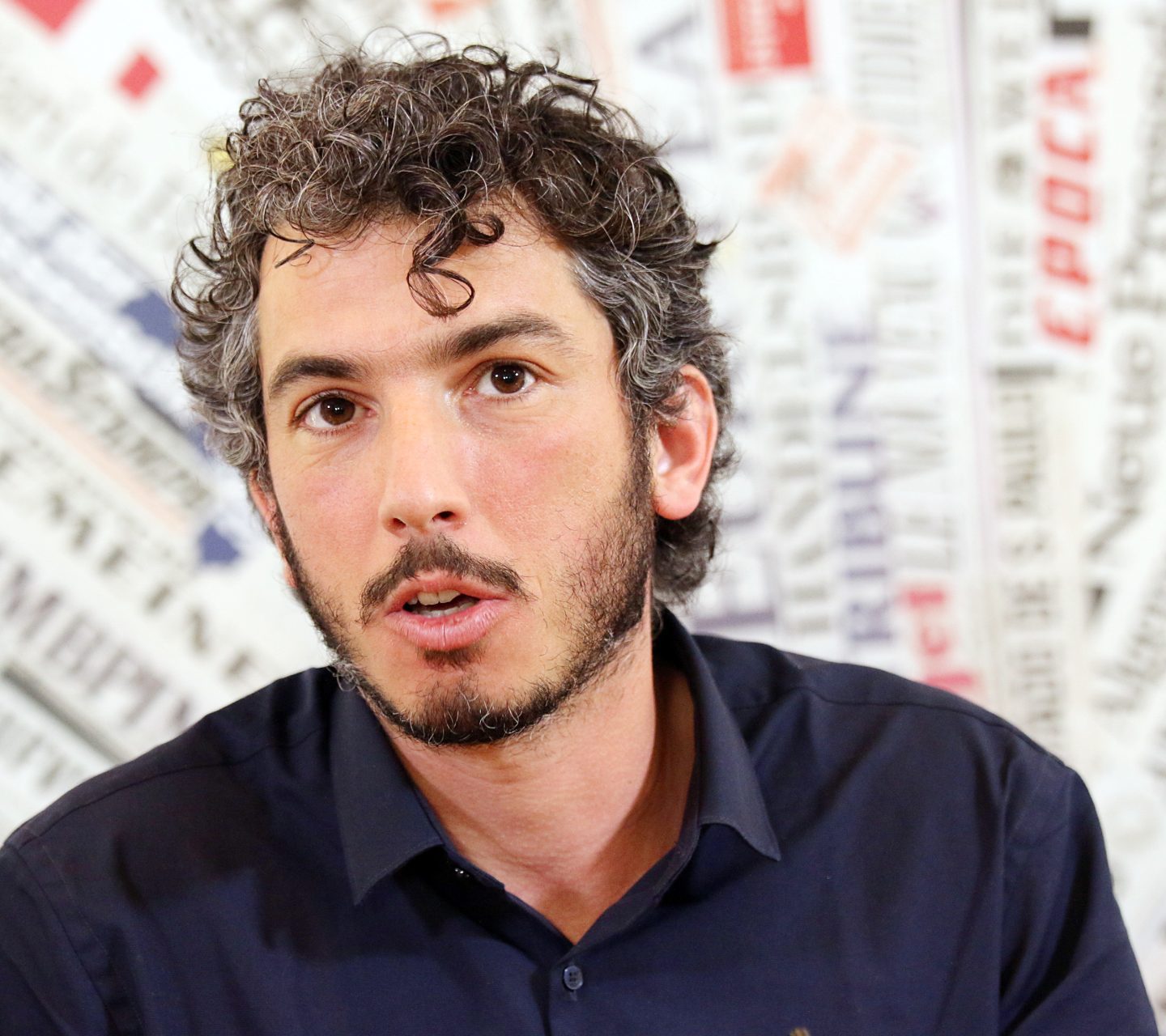 APRIL 25, 2017, ROME, ITALY, ITALY, ITALIAN REPORTER AND DOCUMENTARY FILMMAKER SPECIALIZING IN MIGRANT ISSUES GABRIELE DEL GRANDE SPEAKS NEXT TO HIS WIFE ALEXANDRA D'ONOFRIO, DURING A PRESS CONFERENCE AT THE FOREIGN PRESS ASSOCIATION HEADQUARTER IN ROME ON APRIL 25, 2017, AFTER BEING RELEASED BY TURKISH AUTHORITIES. DEL GRANDE, WHO WAS ARRESTED BY TURKISH AUTHORITIES ON APRIL 9, 2017 CLOSE TO THE BORDER WITH SYRIA AND AFTERWARDS TRANSFERRED TO A MIGRANT CENTER IN THE CITY OF MUGLA, HAS BEEN FREED AFTER TWO WEEKS IN DETENTION. (CREDIT IMAGE: (C) COSIMO MARTEMUCCI/PACIFIC PRESS VIA ZUMA WIRE) ITALY, ITALIAN, REPORTER, DOCUMENTARY, FILM, MAKER, MIGRANT, ISSUES, GABRIELE, DEL, GRANDE, WIFE, ALEXANDRA, D'ONOFRIO, PRESS, CONFERENCE,