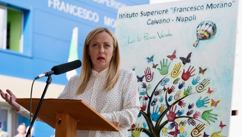 Giorgia Meloni a Caivano nell'agosto 2023- governo.it cc