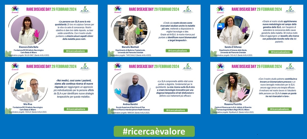 Una grafica con le foto di diversi ricercatori a fianco dei loro post sui social 