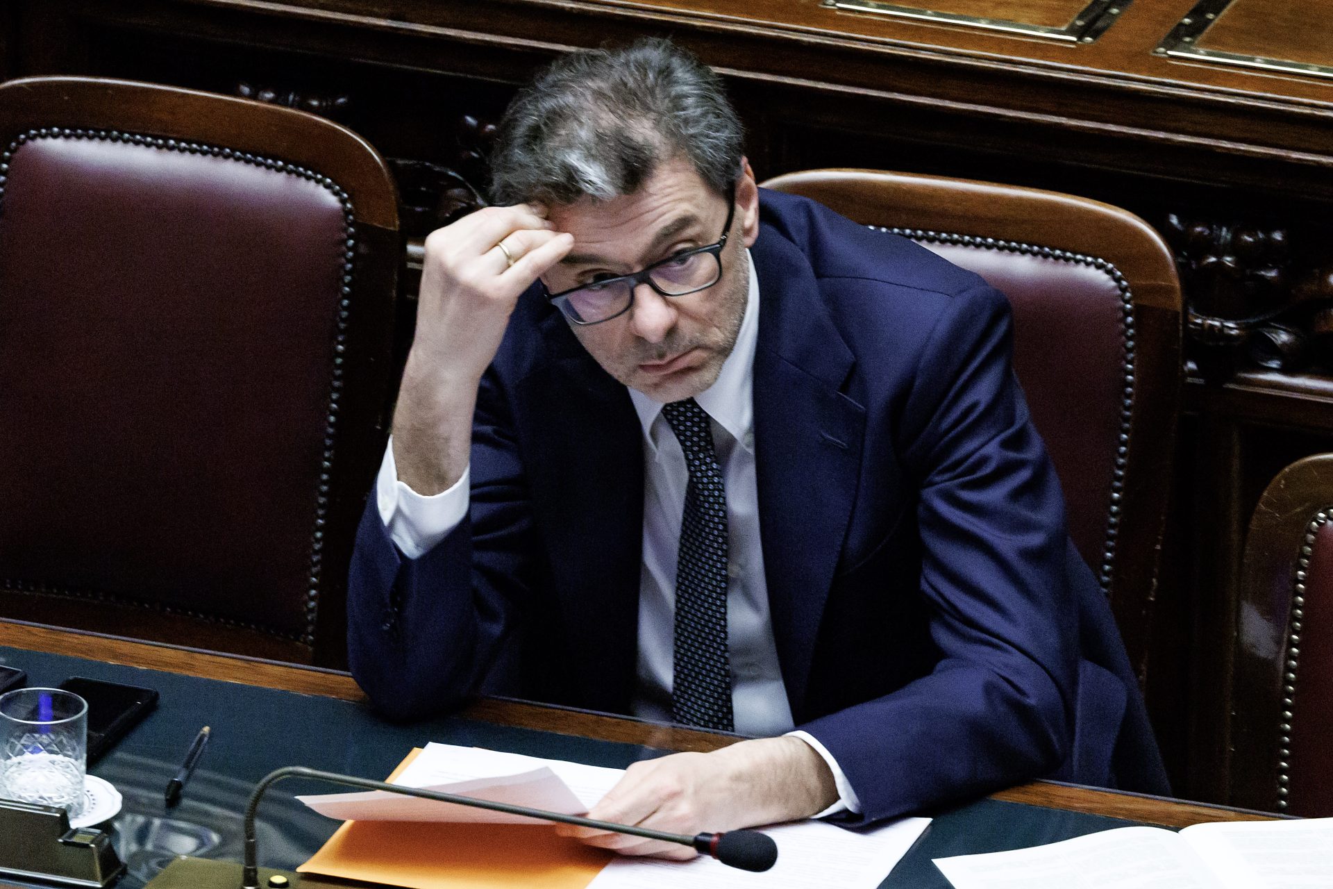 Il ministro dell’Economia Giancarlo Giorgetti alla Camera dei deputati