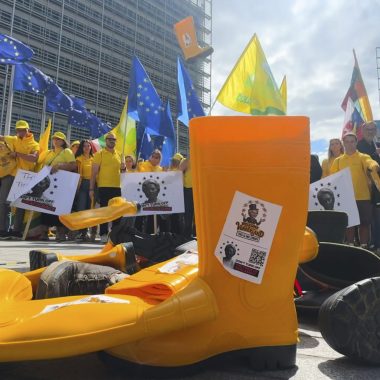 protesta degli agricoltori a Bruxelles