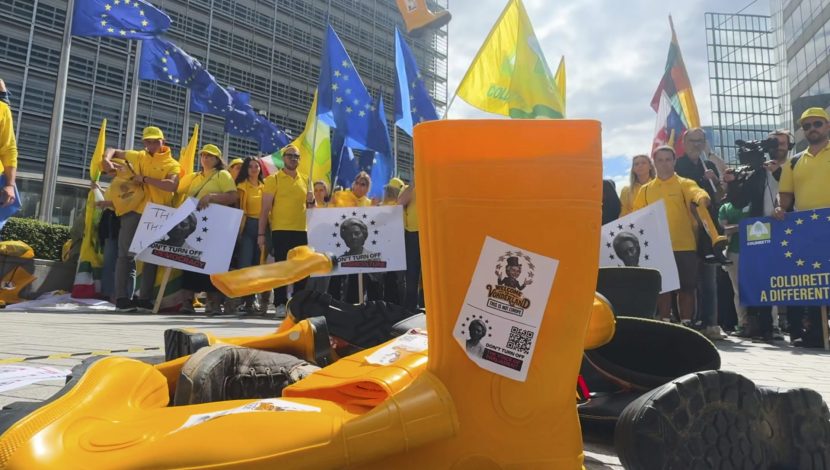 protesta degli agricoltori a Bruxelles