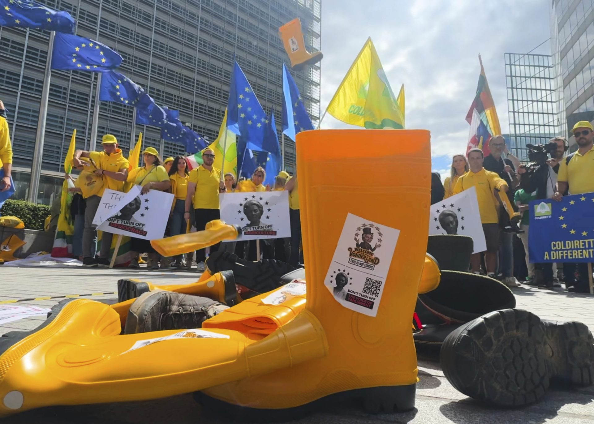protesta degli agricoltori a Bruxelles
