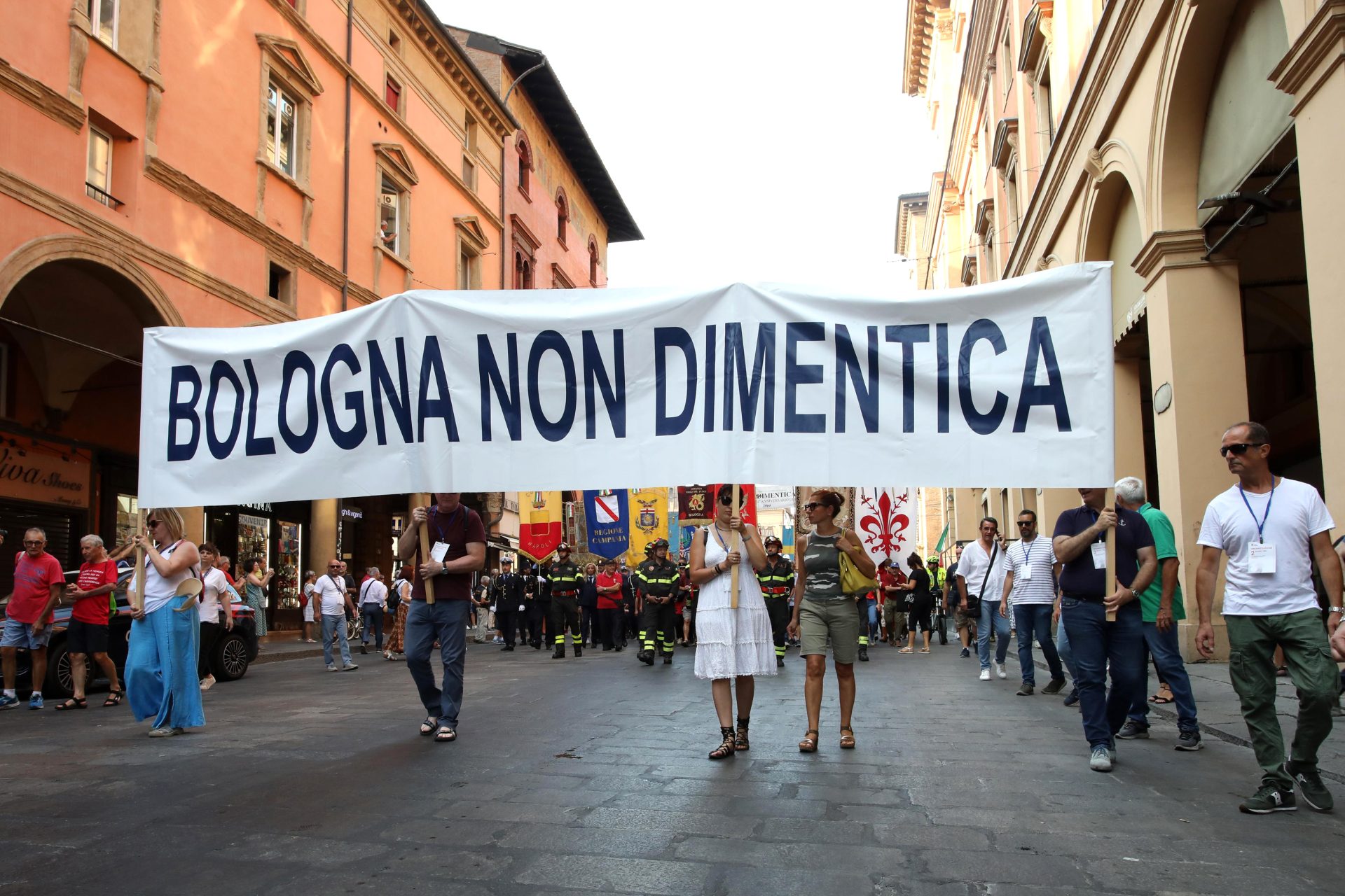 Manifestazione commemorativa per il 44esimo anniversario della strage alla Stazione Centrale di Bologna (Italia) Venerdì, 2 Agosto 2024