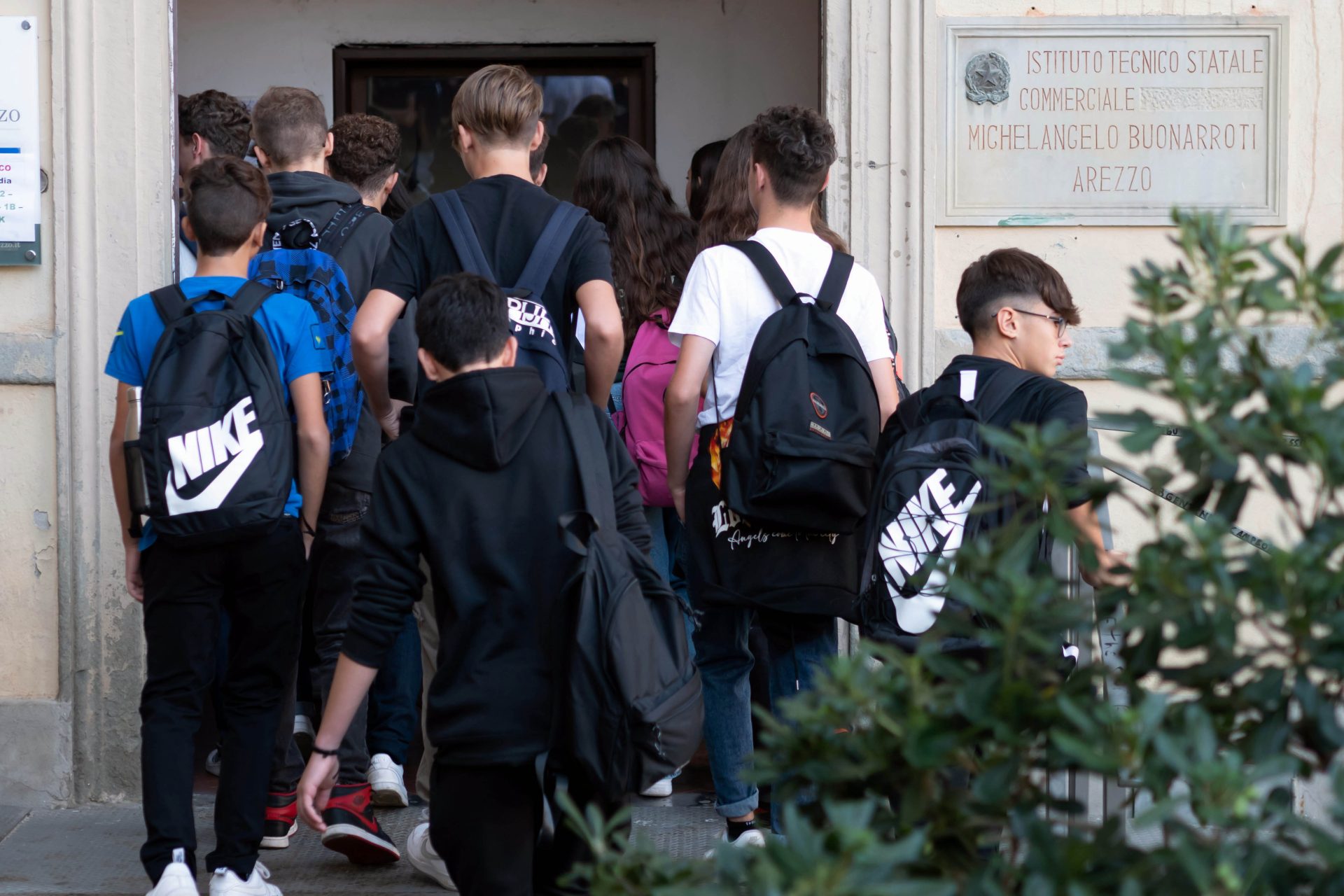 Primo giorno di scuola del nuovo anno scolastico presso l'istituto tecnico statale commerciale Buonarroti Foto di © Daiano Cristini/Sintesi