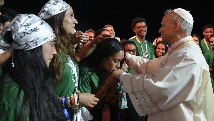 Foto Vatican Media/LaPresse 03/08/2025 Roma,Italia Cronaca Nella foto : Papa Leone XIV Messa al Giubileo dei giovani