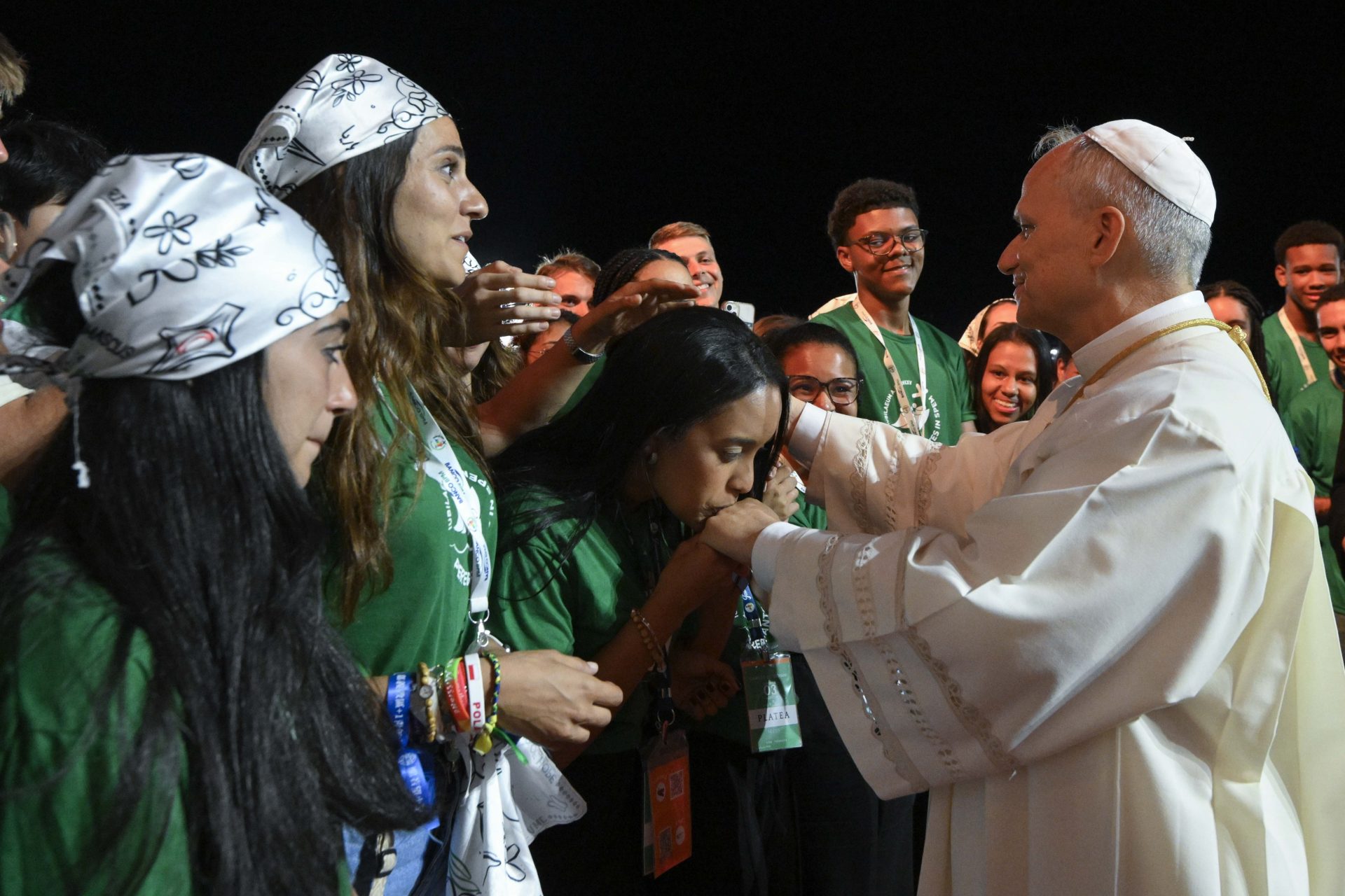 Foto Vatican Media/LaPresse 03/08/2025 Roma,Italia Cronaca Nella foto : Papa Leone XIV Messa al Giubileo dei giovani